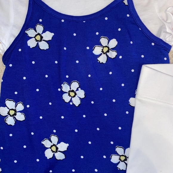 EASTER! Justice Girls Sz 8 Blue Tee & Tank Combo, Bike Shorts & Headband - Picture 2 of 7